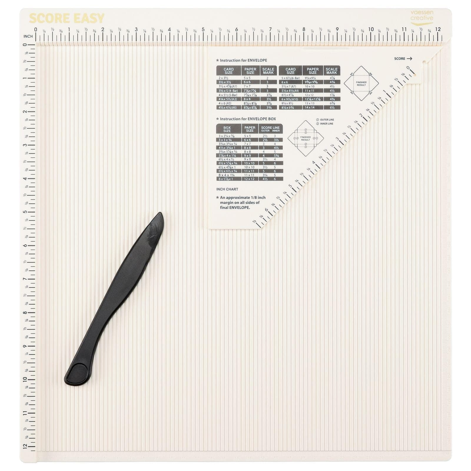 Vaessen Creative Score Easy Mehrzweck Falzbrett Inch, 12 x 12, Weiß