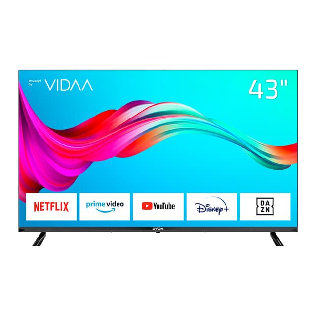 DYON Smart 43 VX - 43 Zoll (108 cm) Full-HD Smart TV mit HD Triple Tuner (DVB-C/-S2/-T2), App Store, Prime Video, Netflix, YouTube, DAZN, Disney+ und Hotelmodus 43 Zoll Smart TV (2023)
