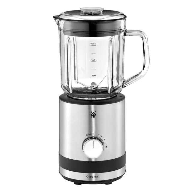 WMF Küchenminis Kompaktmixer, Mini Standmixer, 400 Watt, Standmixer klein, Glasbehälter 0,8 l, Pulsstufe, cromargan matt 0,8l Edelstahl Matt