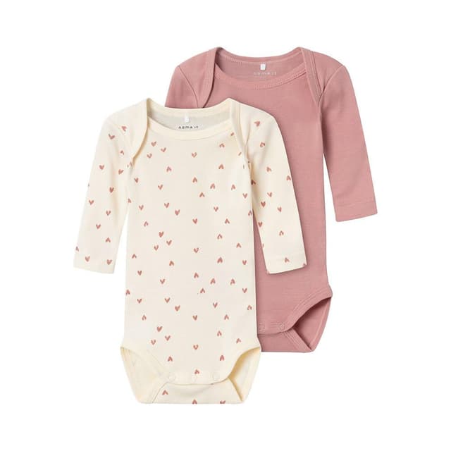 NAME IT Baby - Mädchen Nbfbody 2p Ls Buttercream Hearts Noos 68 Buttercream
