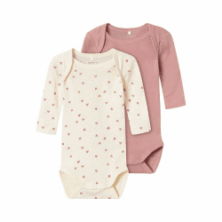 NAME IT Baby - Mädchen Nbfbody 2p Ls Buttercream Hearts Noos 68 Buttercream Angebot bei HelloDeals