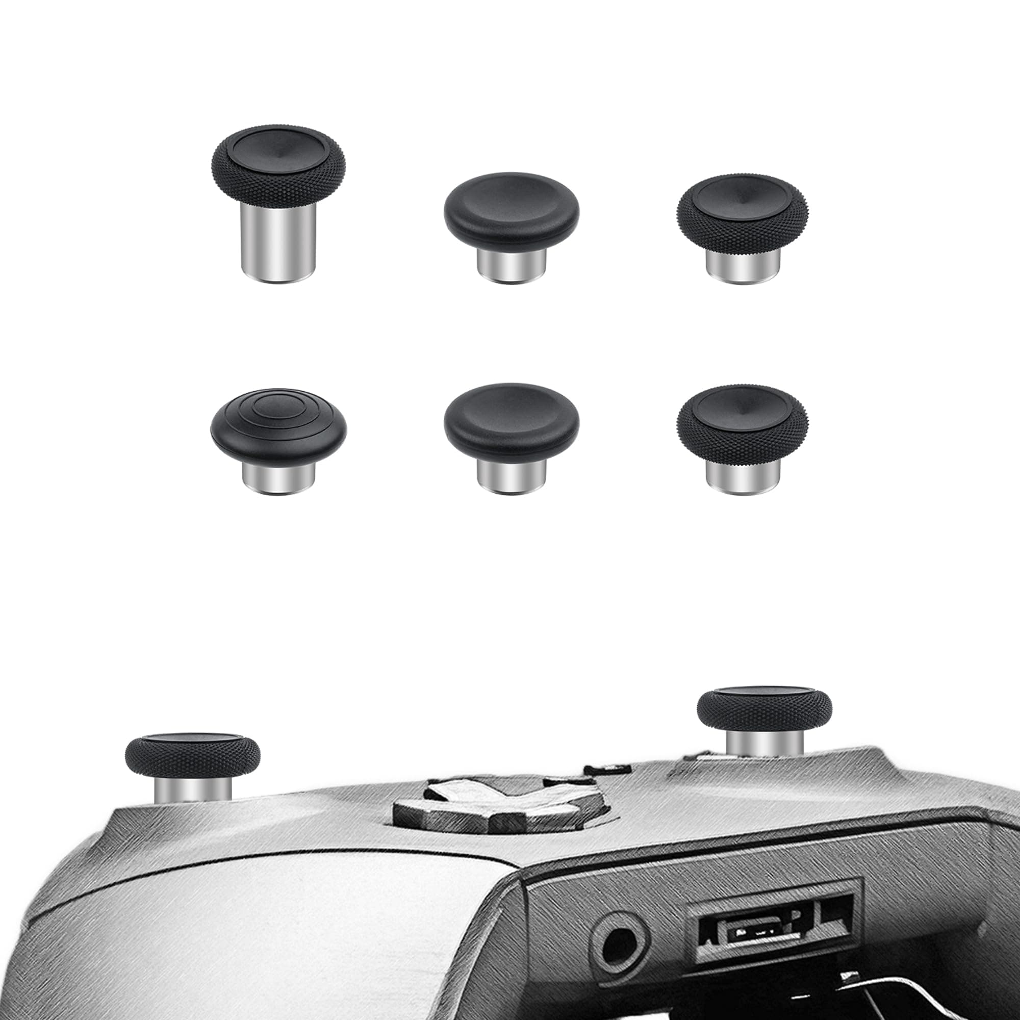 Mcbazel 6 Stück Metall Thumbsticks Magnetic Joysticks Analogsticks für Xbox Elite Serie 2 Controller