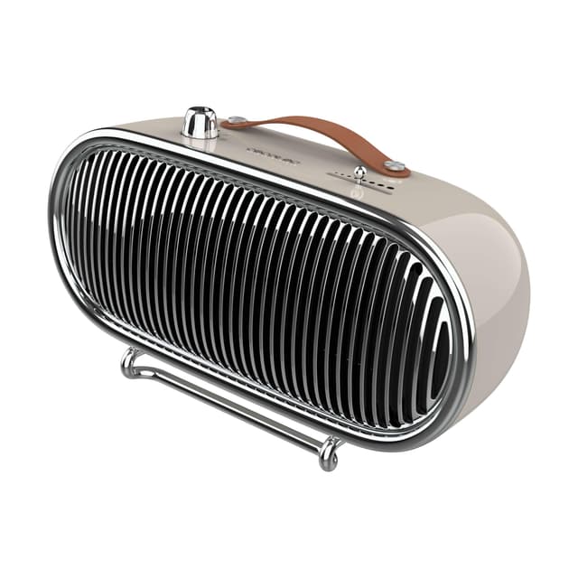 Cecotec Keramik-Heizlüfter für den Tisch mit niedrigem Verbrauch – ReadyWarm 1500 Ceramic Retro. 1500 W, Retro-Design, regulierbares Thermostat, 2 Modi, dreifaches Sicherheitssystem, für 15 m², Beige