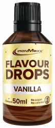 IronMaxx Flavour Drops - Vanilla 50ml | kalorienfrei & zuckerfrei | vegane Aromatropfen zum süßen von Lebensmitteln | praktischer Tropfer-Verschluss Vanille 50 ml (1er Pack) Angebot bei HelloDeals