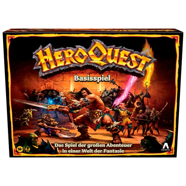 Avalon Hill HeroQuest Basisspiel, Dungeon Crawler Fantasie-Abenteuerspiel mit Miniaturen, ab 14 Jahren, für 2 − 5 Spieler Single Basisspiel
