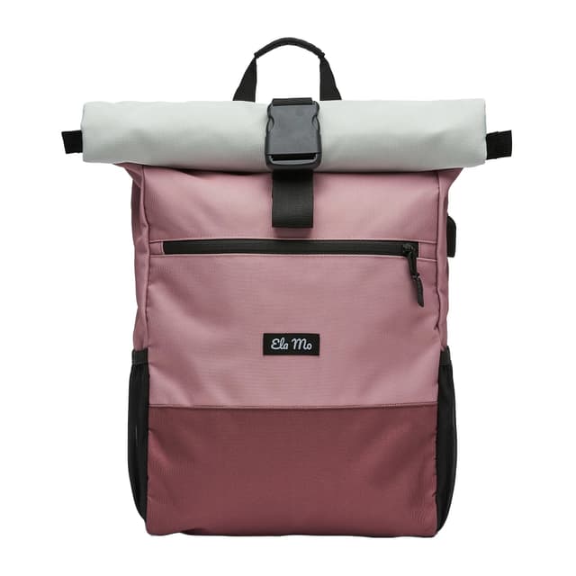 Ela Mo’s Rucksack Damen | Schön und Durchdacht | für Uni Reisen Freizeit Job | mit Laptopfach & Anti Diebstahl Tasche | Strawberry Cream