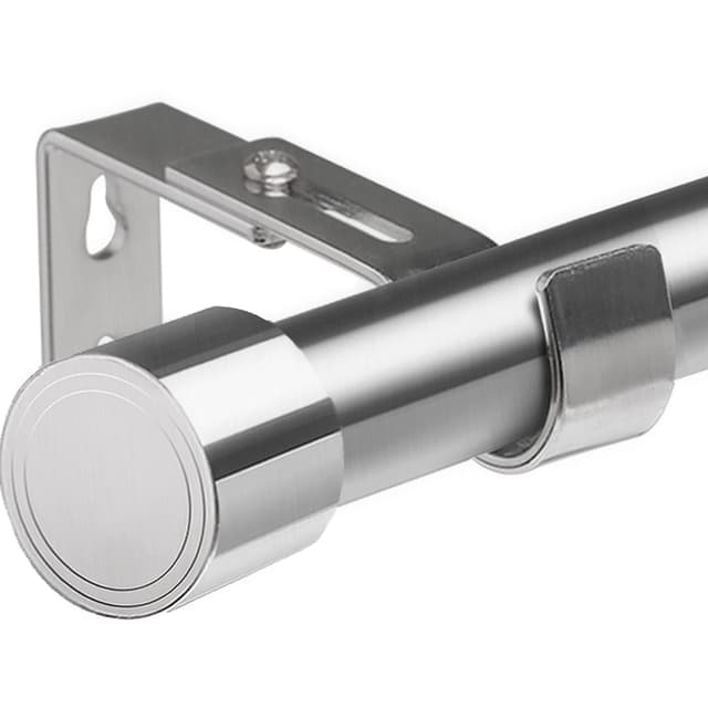 Gardinenstange Edelstahl Gardinenstangen Vorhangstange Ausziehbar Silber für Schlafzimmer, Wohnzimmer, Küche(72-280CM Φ25mm) Silber 72-280CM