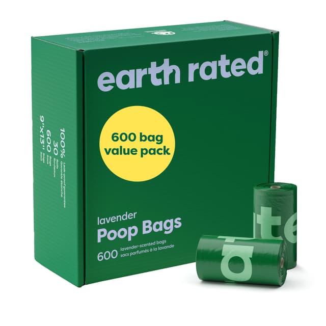 Earth Rated Hundekotbeutel Vorteilspackung, auslaufsichere und extra dicke Haustierkotbeutel für große und kleine Hunde, Nachfüllrollen, Lavendelduft, 600 Stück Lavendel 600 stück (1er Pack)