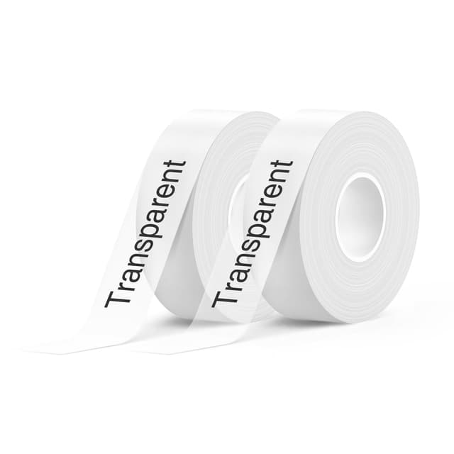 SUPVAN KATASYMBOL 2 Rollen Endlos-Etikettenband Value Pack (15 mm × 6 m/Rolle) für E10 / E11 / E16 Etikettendrucker, schwarz auf transparent 15 mm x 6 m (2 pack) transparent