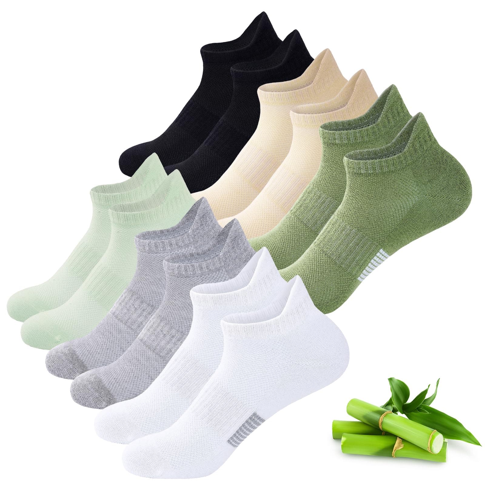inaWarm Bambus Sneaker Socken Damen 39-42 35-38, 6 Paar Atmungsaktive Sportsocken, Kurze Laufsocken Damen Geschenk mit Geschenkbox
