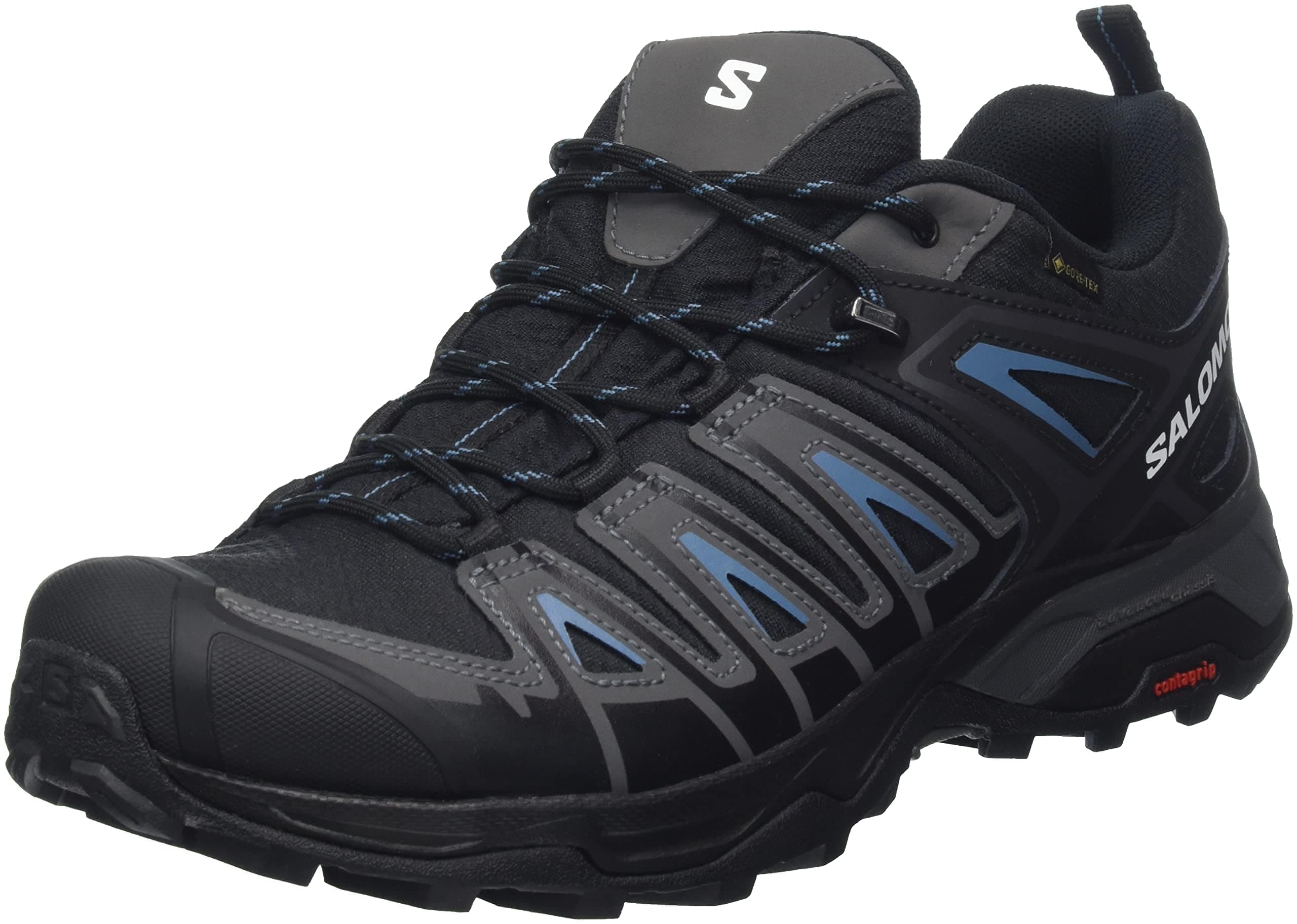 SALOMON X Ultra Pioneer Gore-Tex Herren Outdoorschuhe, Alle Wetterbedingungen, Sicherer Fußhalt 44 EU Black Magnet Bluesteel