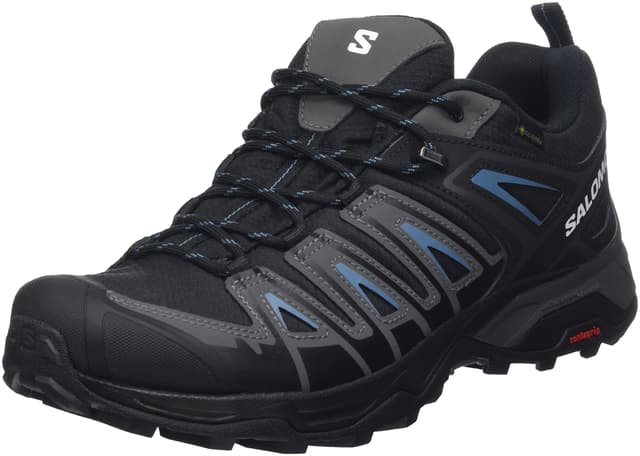 SALOMON X Ultra Pioneer Gore-Tex Herren Outdoorschuhe, Alle Wetterbedingungen, Sicherer Fußhalt 44 EU Black Magnet Bluesteel