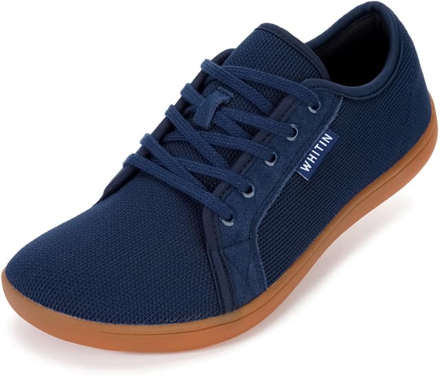 WHITIN Unisex Breite Barfußschuhe | Minimalistische Sneaker 46 EU Weit Barfuß Tief Blau