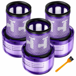 V12 HEPA Filter 971517-01 für Dyson V12 Detect Slim Akku-Staubsauger V12 Filter Ersatzfilter Zubehör für Dyson, 3 Filters, 1 Reinigungsbürste 3 Filter für Dyson V12 Detect Slim