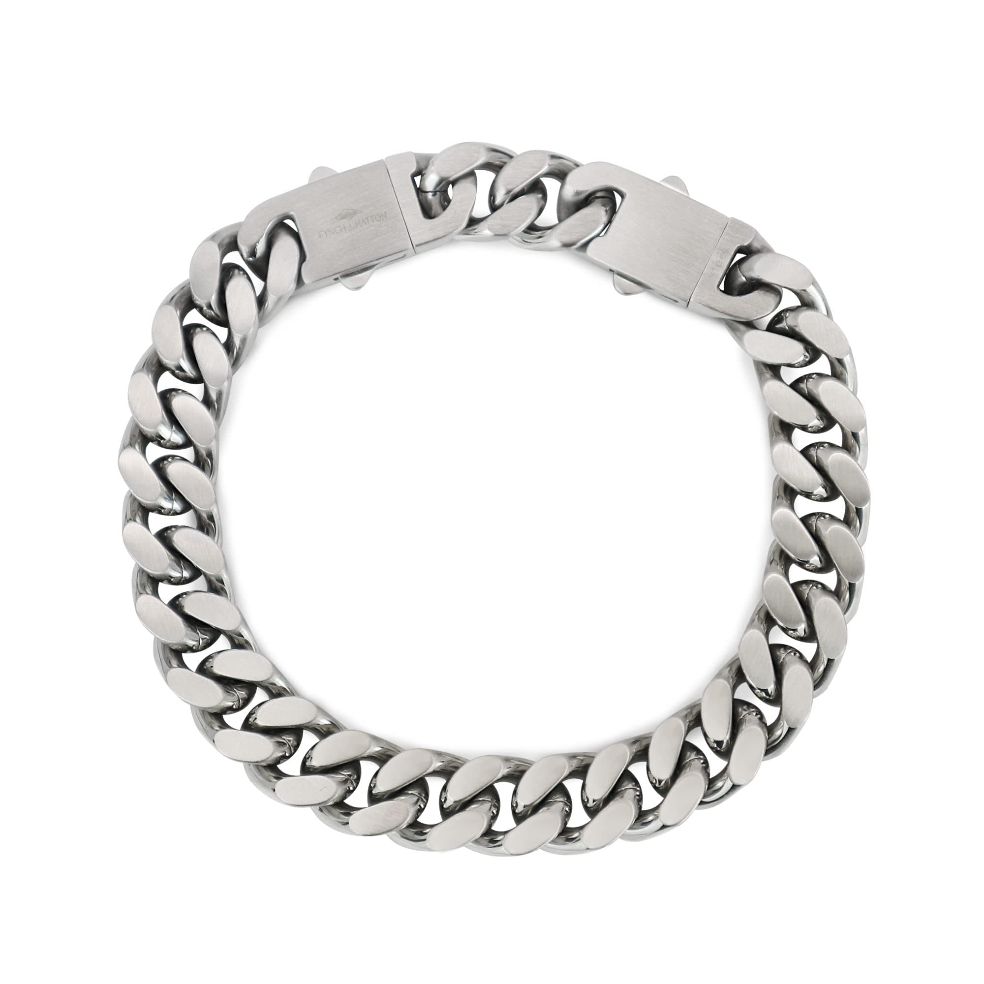 Fynch-Hatton Herren Armband Massiv – Edelstahl in Silber, Silber Antik & Schwarz