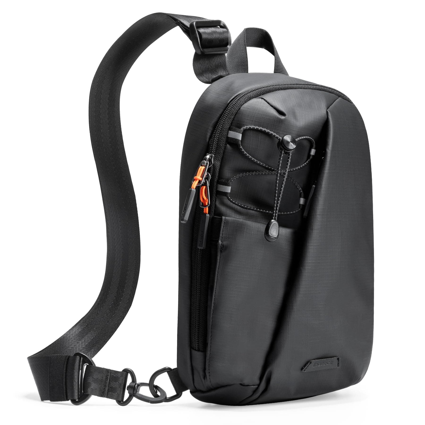 Inateck Sling Bag X-Row, Leichte Herren Umhängetasche Spritzwassergeschützte Brusttasche Crossbody Bag für Wandern, Reisen, Spaziergang, Schwarz