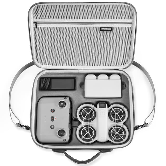 STARTRC Neo Tasche,Tragbar PU Case für DJI Neo Fly More Combo Zubehör,Tragetasche für DJI Neo Drohne Compatible with RC-N3/N2 Controller,Neo Akku,Zweiwege-Ladestation Dunkelgrau