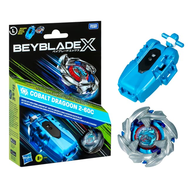 Beyblade X Cobalt Dragoon 2-60C Deluxe linksdrehdes Schnur-Starter Set