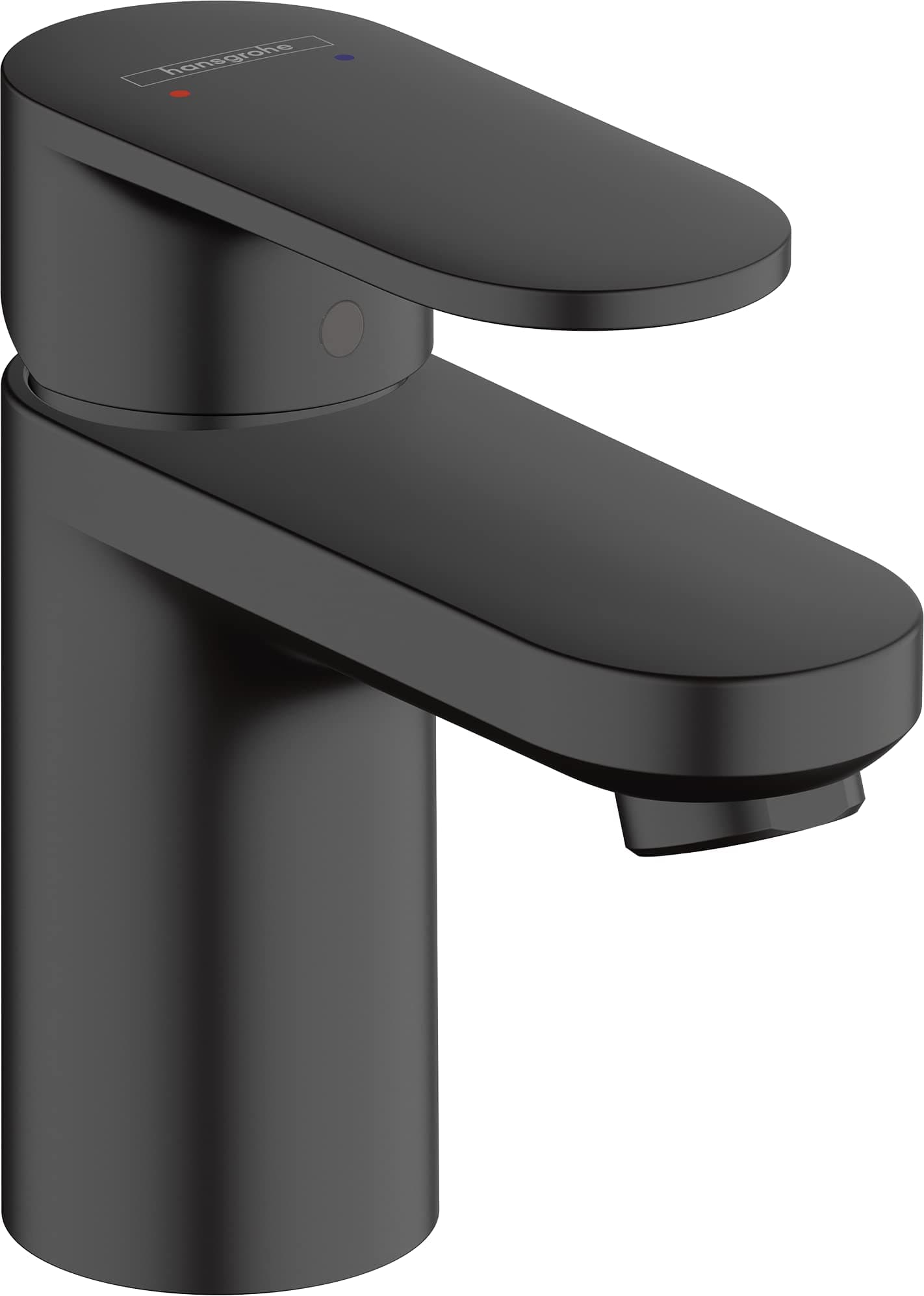 hansgrohe Vernis Blend - Waschtischarmatur ohne Ablauf, Wasserhahn Bad mit Auslauf Höhe 70 mm, Mischbatterie Waschbecken wassersparend (EcoSmart), Mattschwarz Mattschwarz Auslaufhöhe 70mm ohne Ablauf