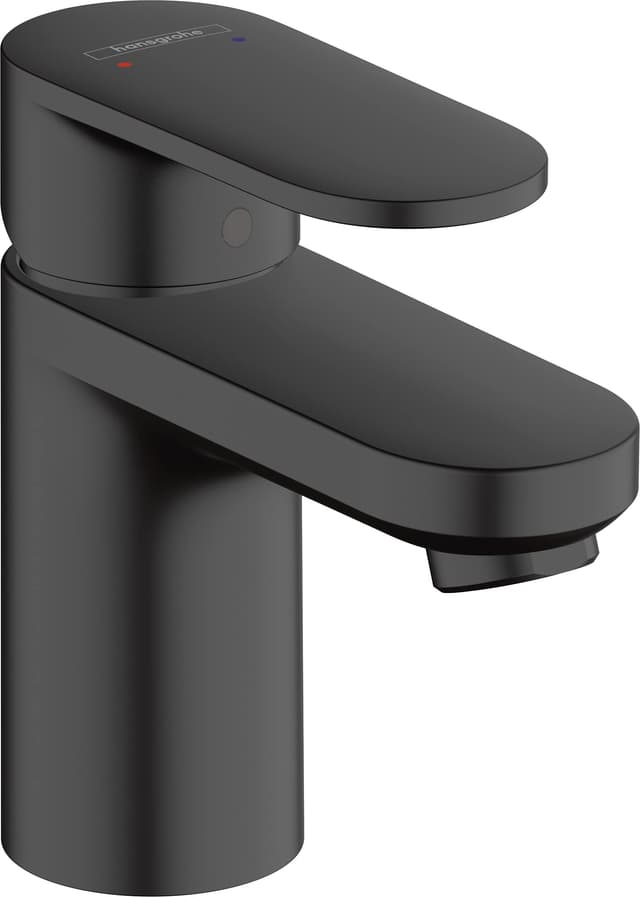 hansgrohe Vernis Blend - Waschtischarmatur ohne Ablauf, Wasserhahn Bad mit Auslauf Höhe 70 mm, Mischbatterie Waschbecken wassersparend (EcoSmart), Mattschwarz Mattschwarz Auslaufhöhe 70mm ohne Ablauf