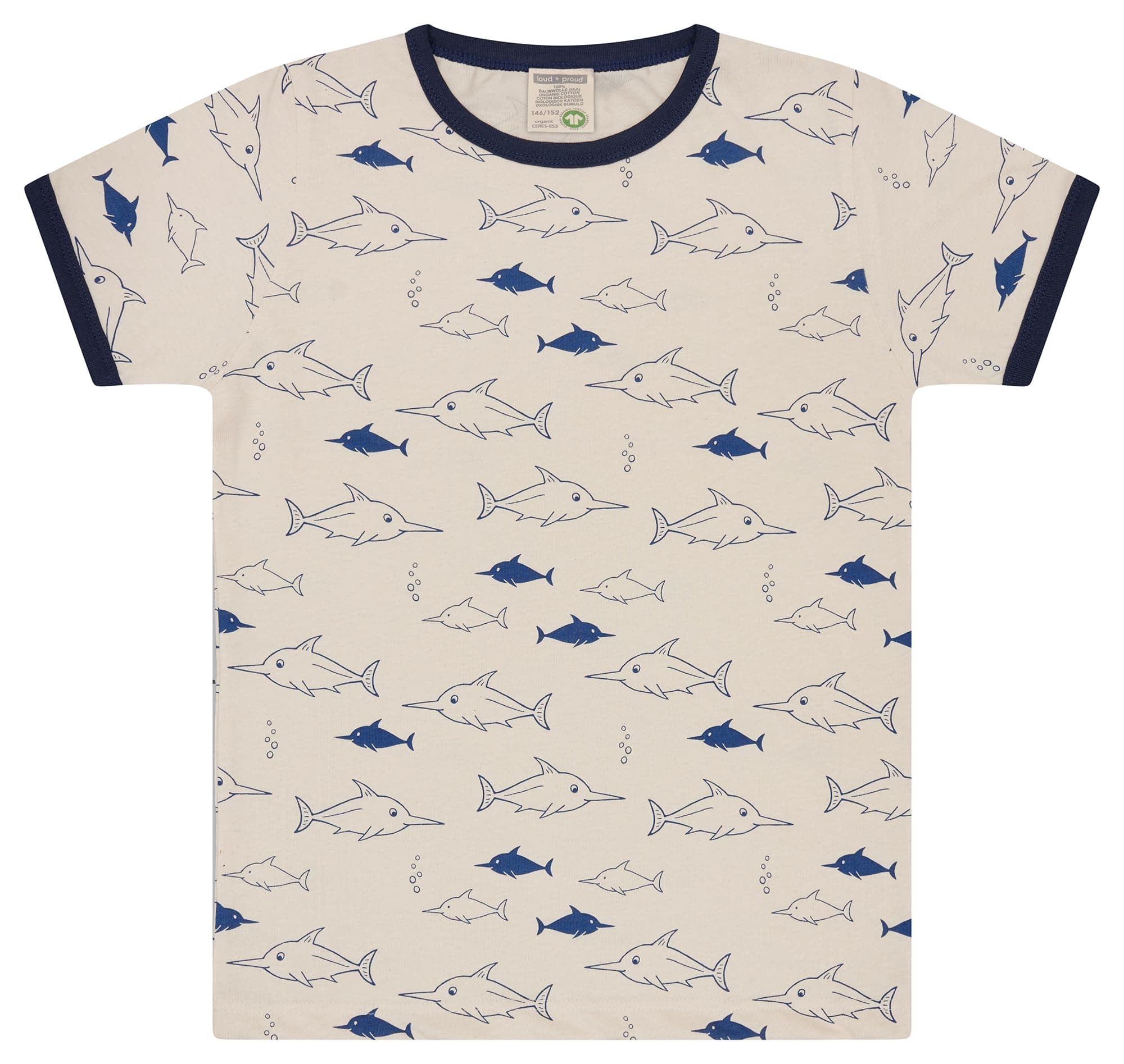 loud + proud Unisex Kinder Mit Druck, aus Bio Baumwolle, GOTS Zertifiziert T-Shirt 74-80 Ultramarine