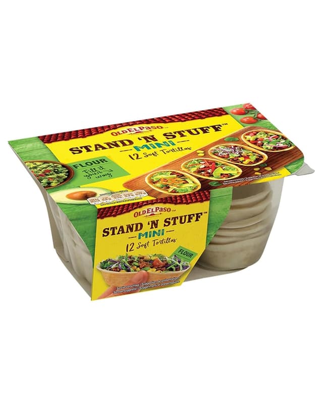 Old El Paso Mini Stand'n Stuff Soft Tortilla - Mexikanische Tortillas aus Weizen in Schalenform - 1 x 145 g