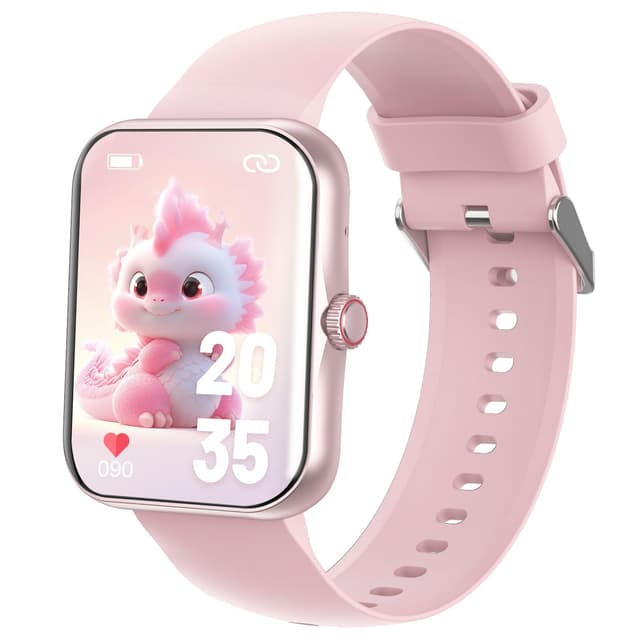 Alutoria Smartwatch Kinder, Kinder Telefonuhr Sport Fitness für Kinder, 1,83 Zoll HD-Touchscreen, Benachrichtigungen Nachrichten, Fitness-Tracker für Jungen, Mädchen und Teenager, Glänzendes rosa