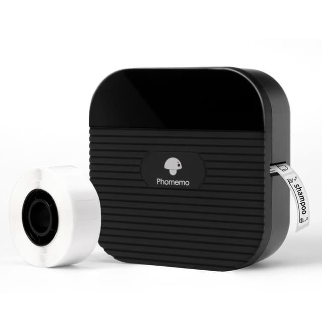 Phomemo Q31 Etikettendrucker, Mini Etikettiergerät Bluetooth, Beschriftungsgerät Selbstklebend für Zuhause, Namensaufkleber Schule, Büro, Tintenfreier Label Maker mit 1 Rollenetikett Mit 1 Etikettenrolle Schwarz
