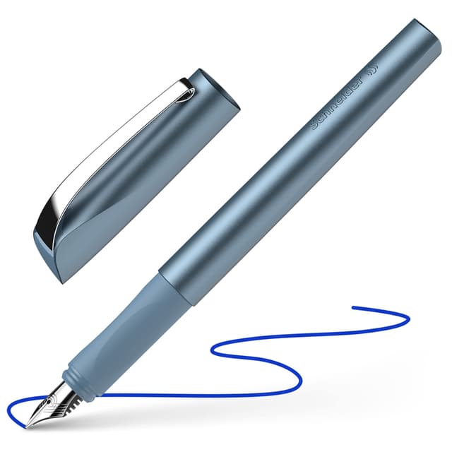 Schneider 168623 Ceod Shiny Füller (Rechts- und Linkshänder, M-Feder, inkl. Tintenpatrone königsblau) blue Medium
