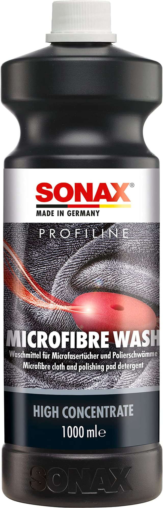 SONAX PROFILINE Microfibre Wash (1 Liter) spezielles Flüssigwaschmittel für Microfasertücher und Polierscheiben | Art-Nr. 04523000 Single