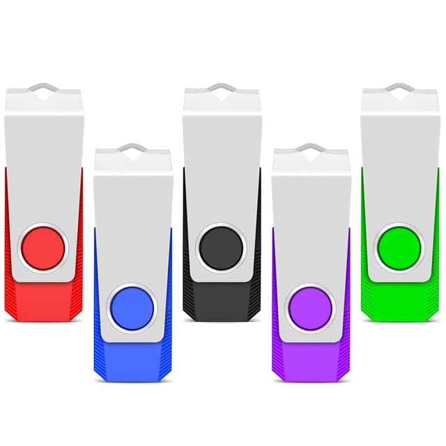 TEWENE USB Stick 2GB 5 Stück Set,USB Speicherstick Flash Drive Memory Stick,High Speed USB 2.0 Mehrfarbig Rotate. 2GB 5PCS