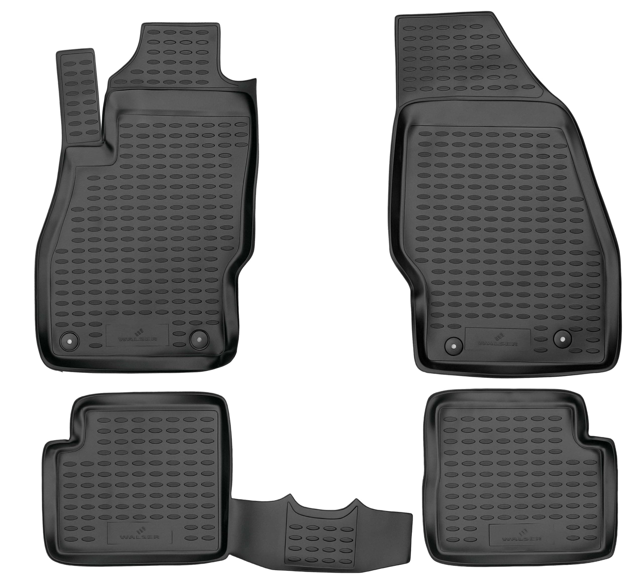 WALSER XTR Gummi Fussmatten Auto für Opel Corsa E 2014-2019, 100% passgenaue Auto Fußmatten, robuste Universal Fußmatte Auto, Gummimatten Auto, Auto Fussmatten Gummi, Auto Gummimatten Corsa E: 2014 - 2019