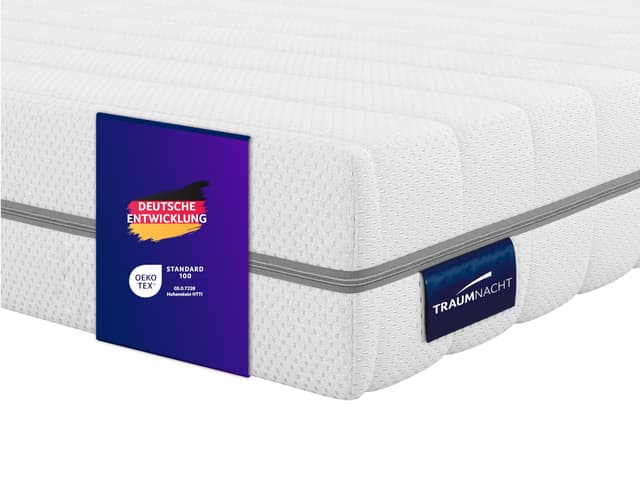 Traumnacht Orthopädische 7-Zonen Kaltschaummatratze, Härtegrad H4 (fest) für Personen bis 150 kg geeignet, Öko-Tex zertifiziert, 100 x 200 cm, Höhe 16 cm, produziert nach deutschem Qualitätsstandard 100 x 200 cm Härtegrad H4 - fest