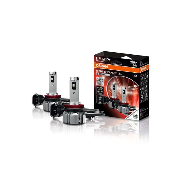 OSRAM NIGHT BREAKER LED SMART ECE H11, ECE R37 zugelassene LED-Retrofitlampe, Fern-/Abblend-/Nebellicht, kein Gutachten notwendig, 6000K, 12V