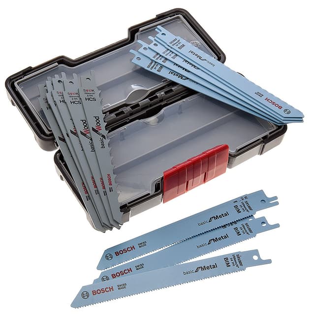 Bosch Professional 15tlg. Säbelsägeblatt Wood and Metal Set (für Holz und Metall, Toughbox, Zubehör Säbelsäge) Set | 15 Stück