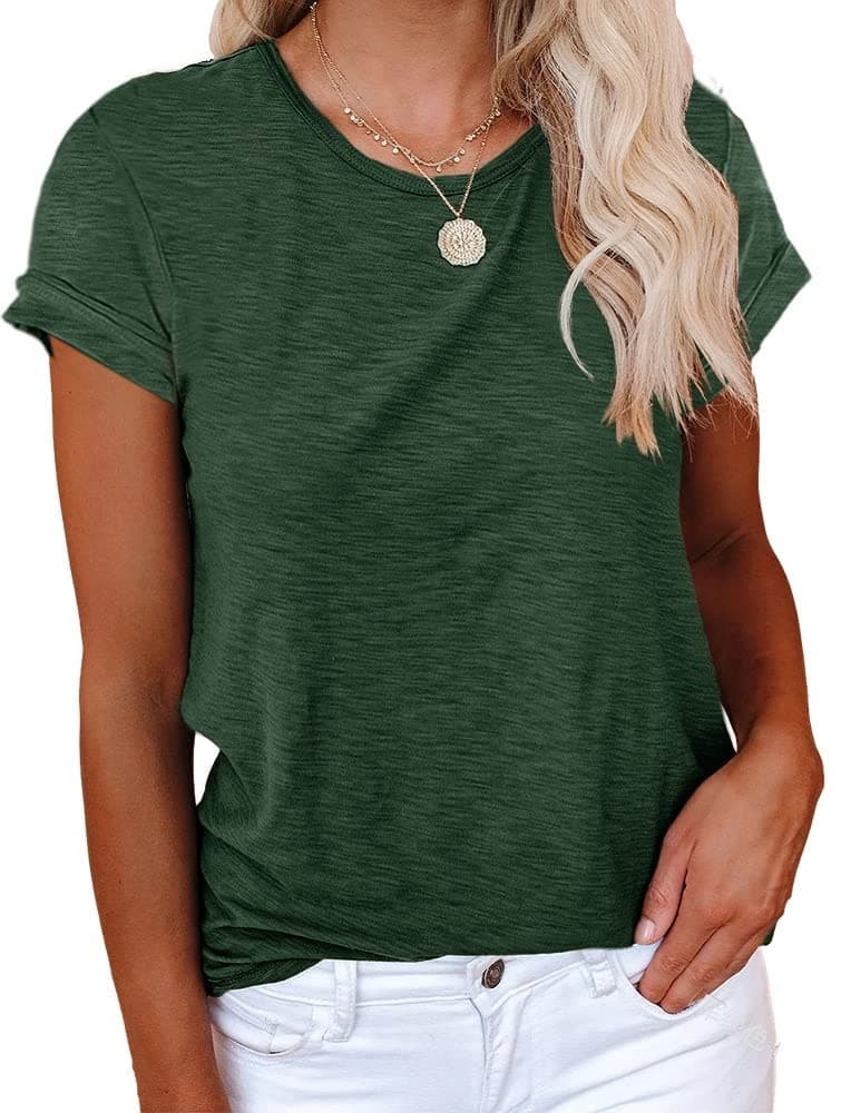 Cicy Bell T-Shirt Damen Kurzarmhemden für Damen Oberteile Rundhals Casual Locker Lässig Sommer Baumwolle T-Shirts