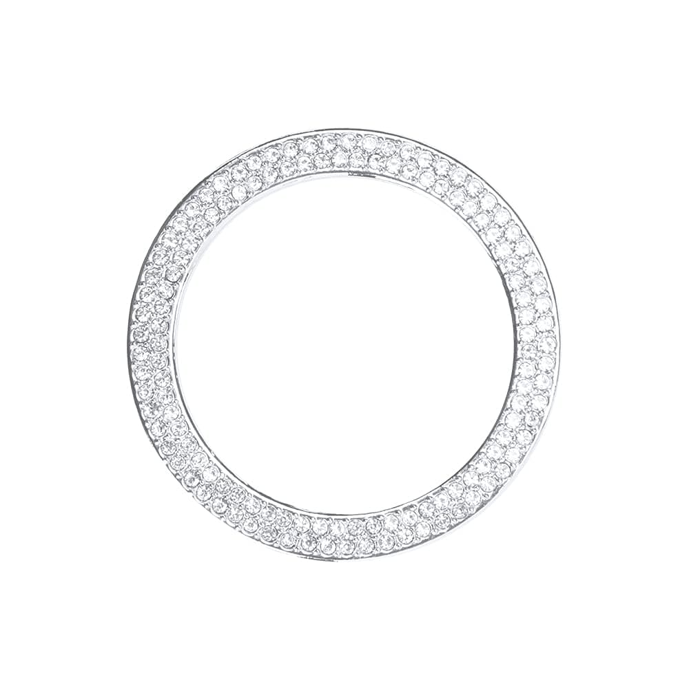 BLINGOOSE für Benz Autozubehör Mercedes-Benz B C E S Klasse CLS GLE GLK GLS SLC Sparkly Zündknopf Ring Aufkleber Kristall Silber Benz Startringe