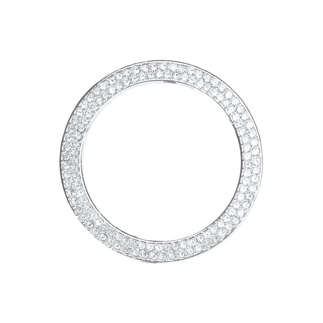 BLINGOOSE für Benz Autozubehör Mercedes-Benz B C E S Klasse CLS GLE GLK GLS SLC Sparkly Zündknopf Ring Aufkleber Kristall Silber Benz Startringe