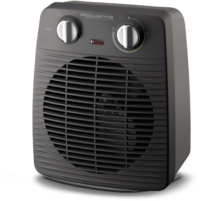 Rowenta SO2210 Compact Power Heizlüfter | 2 Leistungsstufen | Elektro-Heizung | Innenraum | für 20 m² Räume | Schwarz Stand | bis 20 m² Schwarz