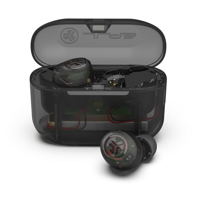 JLab Go Air Pop+ In Ear Kopfhörer kabellos Bluetooth, True Wireless Kopfhörer, 35+ Std Headphones, kabellose Ohrhörer, Earbuds mit Mikrofon, USB-C Ladebox, Dual Connect, EQ3 Sound, Klar Klar POP+