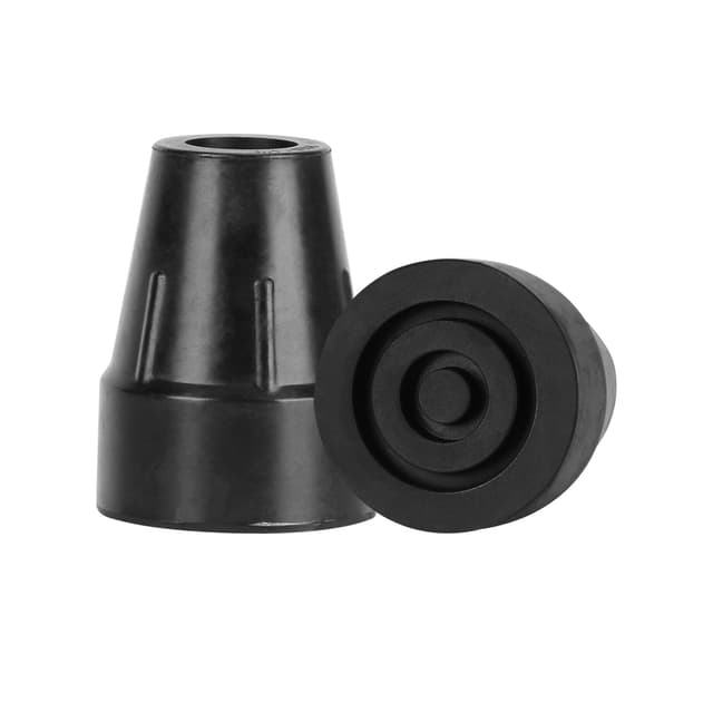 supregear 2 Stück 19 mm Gummispitzen für Gehstöcke und Krücken, rutschfest, Strapazierfähig, Extra Breite Basis, Ersatzstockspitze für Gehstock, Krücken, Klappstock-Zubehör, Schwarz
