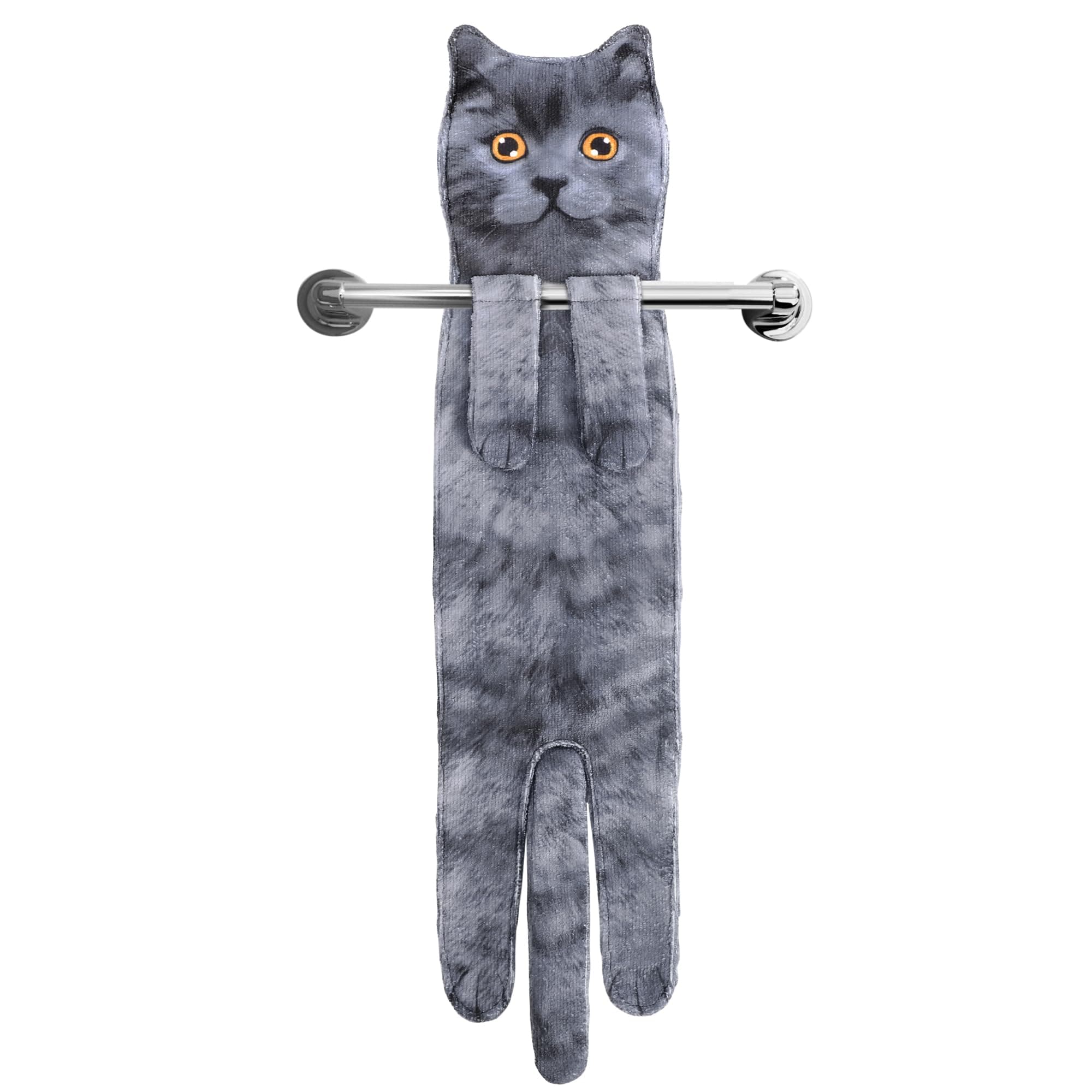 Lustige Katzen Handtücher für Küche und Badezimmer - Katze Deko Hängende Handtuch Waschlappen Muttertagsgeschenk Ostern Einweihungsgeschenk Geburtstagsgeschenk - Geschenke für Frauen Katzenliebhaber Cat-british Short Blue01