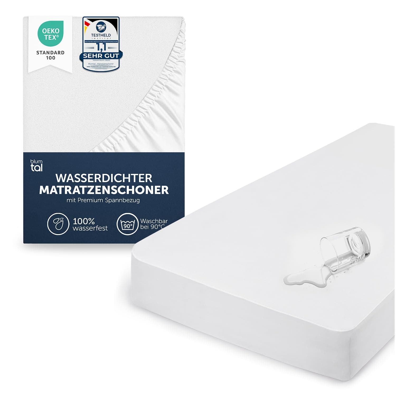 Blumtal® Matratzenschoner 140x190 - Matratzenschutz wasserdicht - Oeko-TEX zertifizierter Matratzenschoner wasserdicht 140x190 cm - knisterfreier Schutz Matratzen - Schonbezug Matratze 140x190 cm Standard Wasserdicht 140 x 190cm