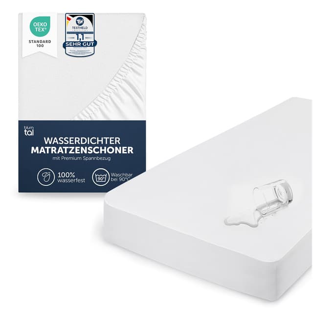 Blumtal® Matratzenschoner 140x190 - Matratzenschutz wasserdicht - Oeko-TEX zertifizierter Matratzenschoner wasserdicht 140x190 cm - knisterfreier Schutz Matratzen - Schonbezug Matratze 140x190 cm Standard Wasserdicht 140 x 190cm