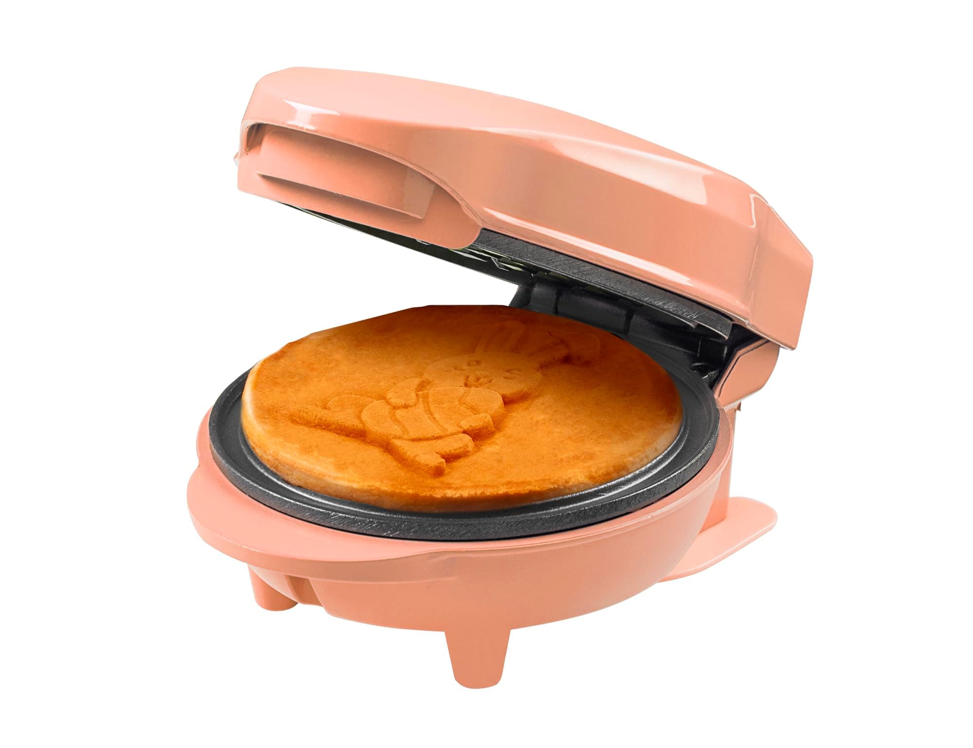 Bestron Mini-Waffeleisen, Waffeleisen im einzigartigen Osterhasen-Design, Waffelmaker mit Antihaftbeschichtung, für Ostern, Kindergeburtstage oder als Geschenk, Waffelgröße 10cm, Farbe: Orange
