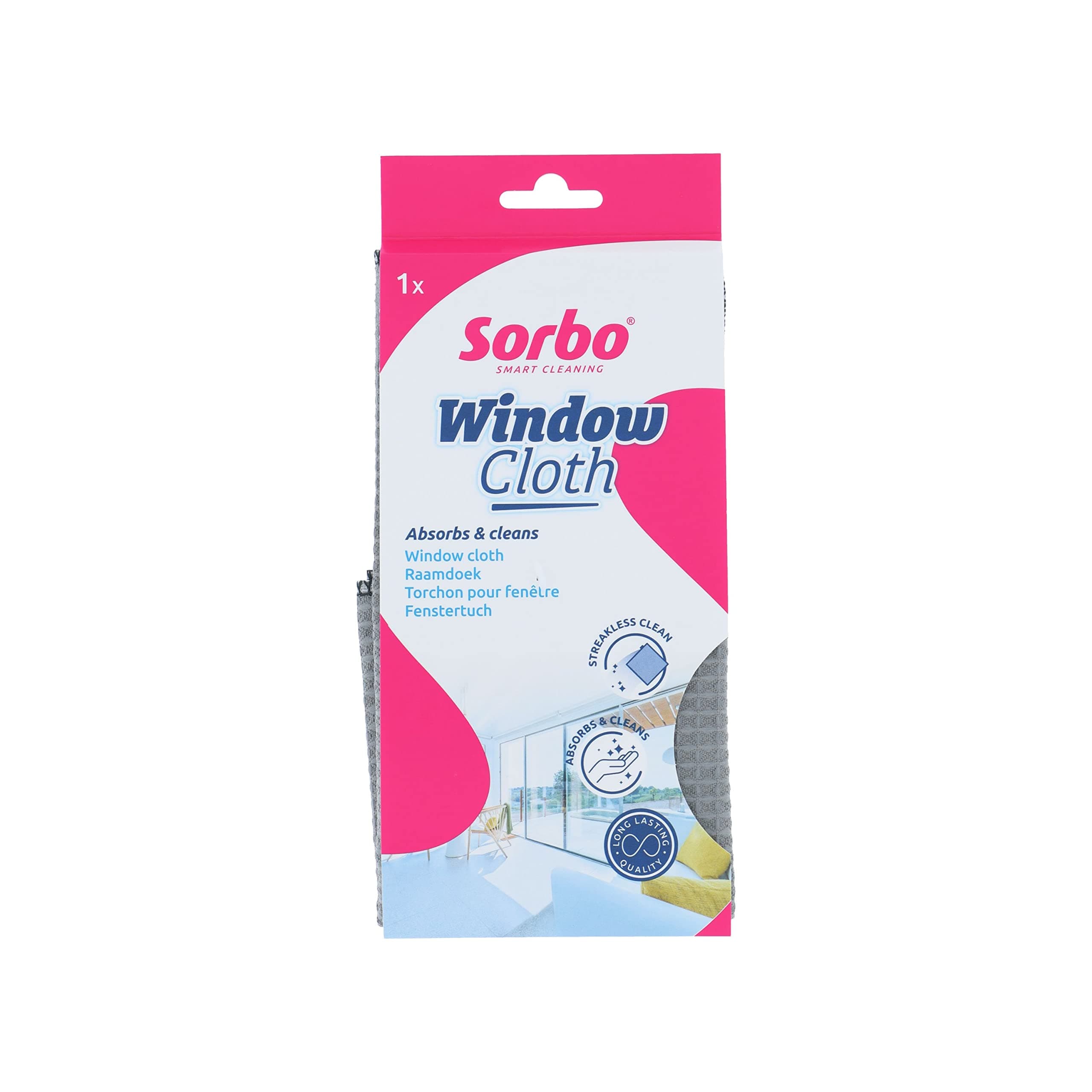 Sorbo Fensterreiniger Mikrofasertuch - 30x40 cm - Glastuch mit Waffelstruktur - streifenfrei & weich - für Fenster, Dusche, Spiegel & Fliesen - wiederverwendbar & saugfähig Fensterputztuch 25.00 x 10.00 cms