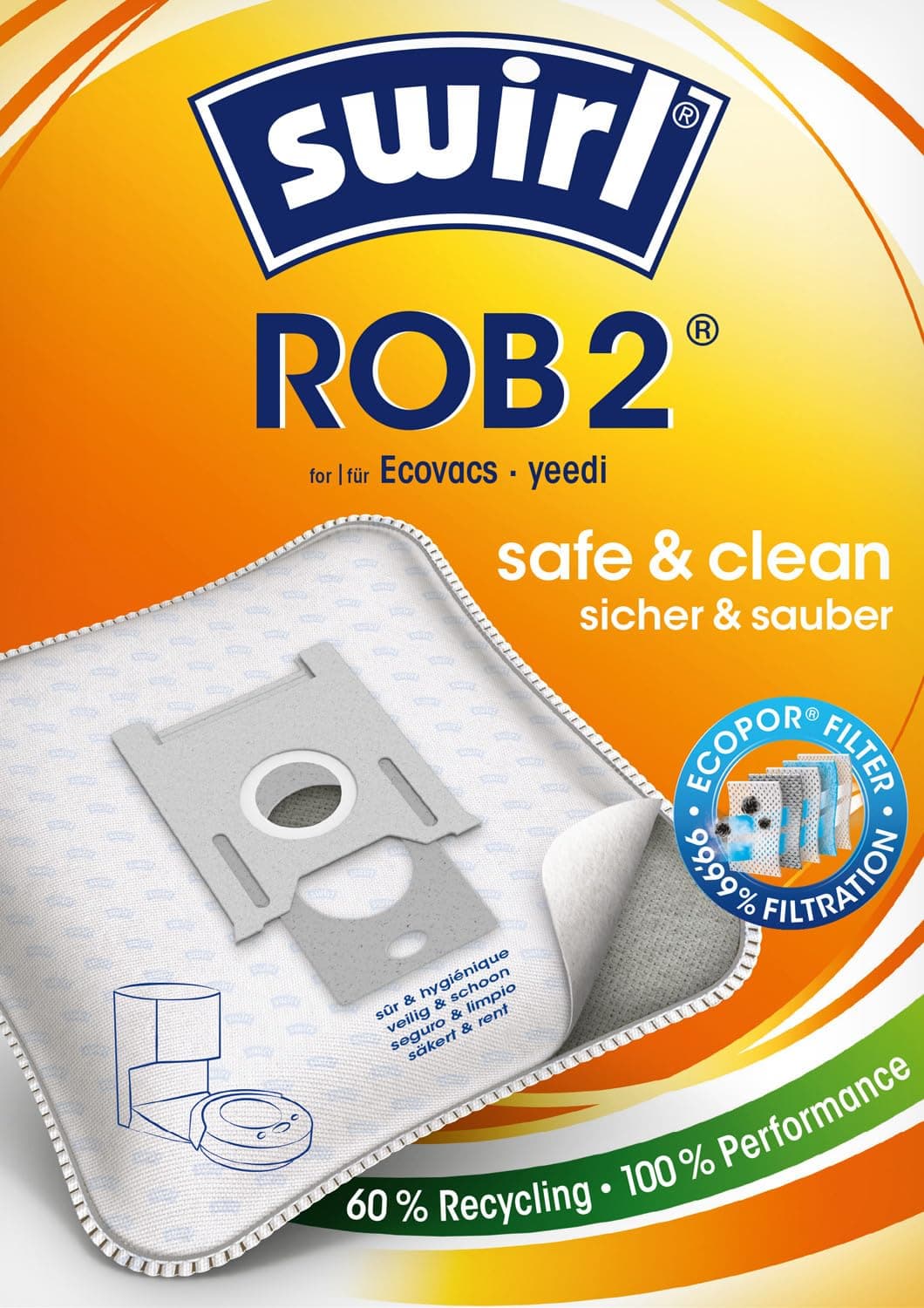 Swirl ROB 2 EcoPor Staubsaugerbeutel, Cotton