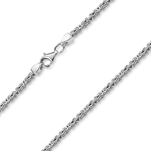 MATERIA by Matthias Wagner Königskette Silber 925 für Damen Herren 2,5mm vierkant rhodiniert