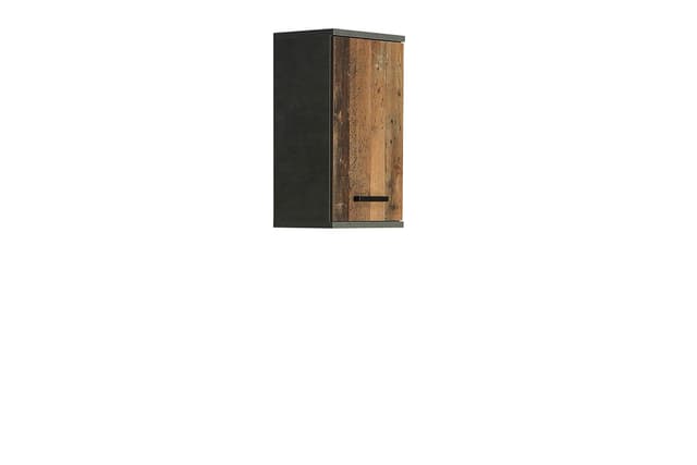 FORTE Veris Hängeschrank mit 1 Tür, Holzwerkstoff, Betonoptik Dunkelgrau /Old Wood Vintage, 68,8 x 40,2 x 29 cm Betonoptik Dunkelgrau Kombiniert mit Old–woodvintage 68,8 x 40,2 x 29 cm