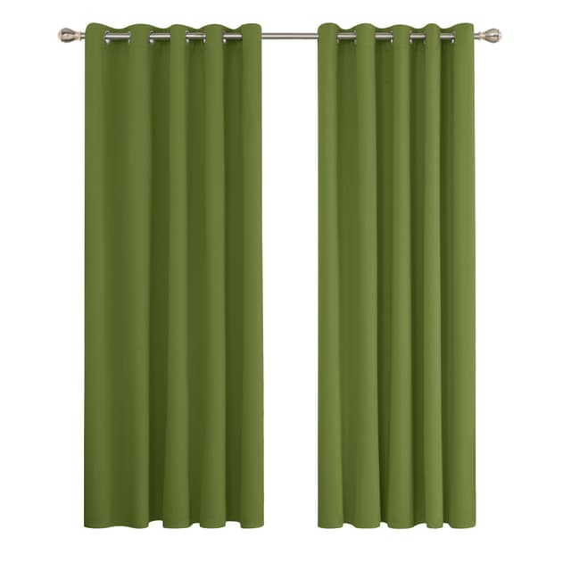 Deconovo Kälteschutzvorhang Blickdicht Verdunkelungsvorhang Kälteschutz Gardinen Kinderzimmer, 229x168 cm(HöhexBreite), Apfelgrün, 2er Set H229 x B168 cm (2er Pack) Apfelgrün